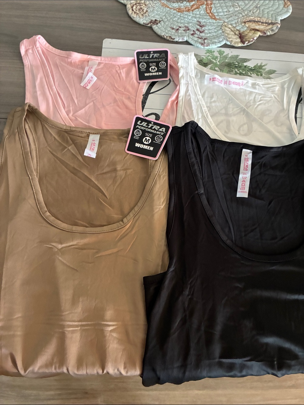 Ultra Performance Women's Tank Top — Black, Pink, White, Tan (4-Pack)Racer back
